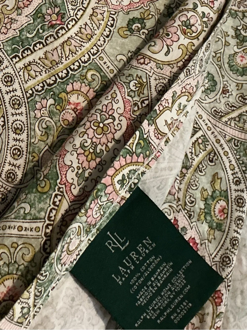 EUC Ralph Lauren King Paisley 100% Cotton Flat Sheet